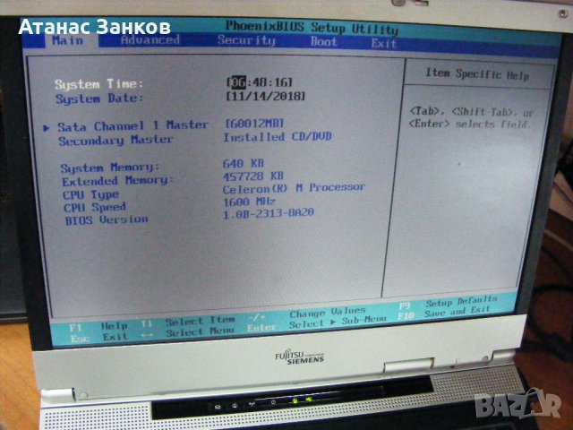 Лаптоп за части Fujitsu AMILO Pro V2035, снимка 8 - Части за лаптопи - 23404179