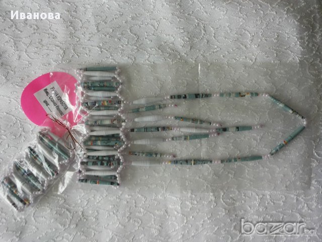 Ръчна изработка на бижута от хартия и квилинг  0.50лв лакирани са със декопажен лак, снимка 5 - Колиета, медальони, синджири - 17742699