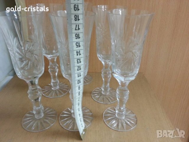 кристални чаши , снимка 5 - Антикварни и старинни предмети - 22297268