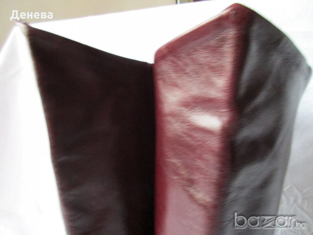 ЕСТЕСТВЕНА КОЖА италиански високи ботуши, цвят бордо, бохо стил, снимка 6 - Дамски ботуши - 20693878