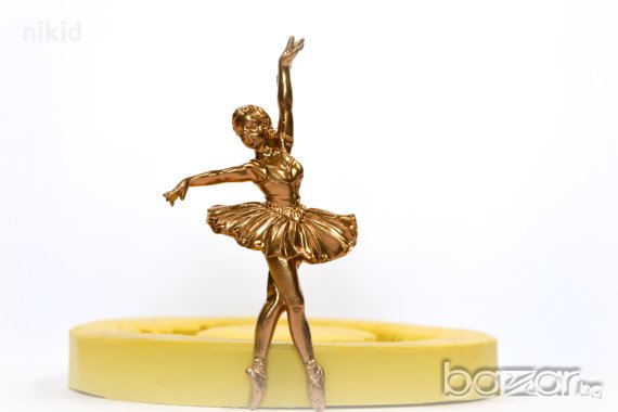 балерина на пръсти силиконов молд декор украса торта фондан 