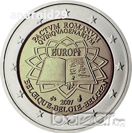 2 Евро монети (възпоменателни) емитирани 2007г (50 години от Подписването на Римският договор), снимка 3 - Нумизматика и бонистика - 16924227