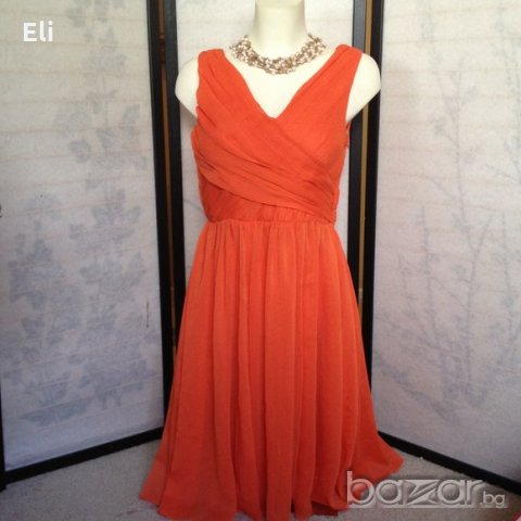 Елегантна оранжева дамска рокля H&M , снимка 4 - Рокли - 17502459