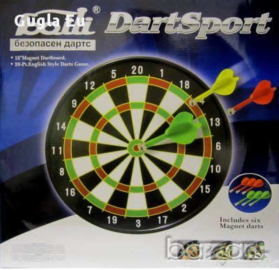 Дартс магнитен, 14.5 инча /36.8 см. с 6 стрели, снимка 2 - Рисуване и оцветяване - 10777861