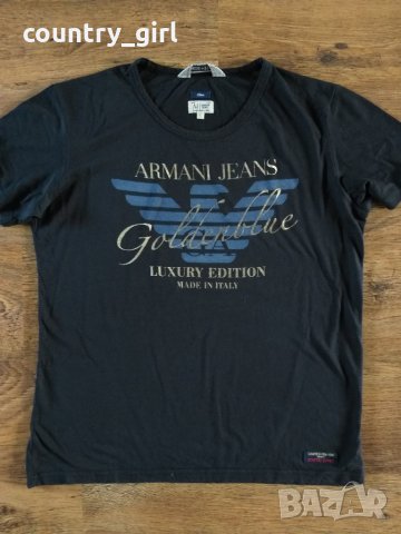 Armani Jeans Golden blue luxury edition - страхотна мъжка тениска, снимка 3 - Тениски - 26019234