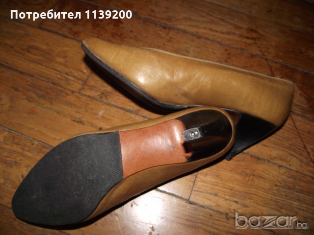Linea Recci 37 елегантни дамски бежови обувки телесен цвят с ток естествена кожа, снимка 9 - Дамски елегантни обувки - 20560778