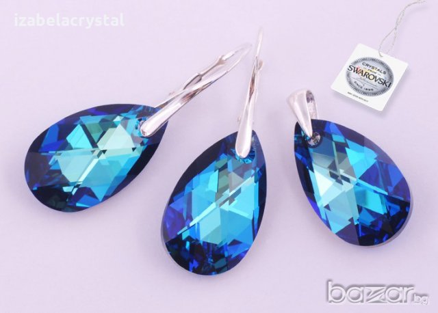 Комплект Сваровски ”pear-shaped'' Crystals from SWAROVSKI ®, снимка 8 - Бижутерийни комплекти - 18444434