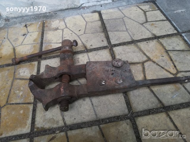 поръчано-ковашко голямо старо менгеме-50х30х10см-метално, снимка 11 - Антикварни и старинни предмети - 20831388