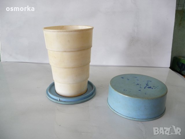 Стара руска съветска сгъваема чаша туристическа соц капак   , снимка 2 - Други ценни предмети - 23413488