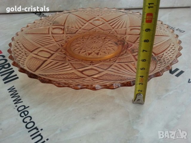 Стъклено плато чиния фруктиера , снимка 3 - Антикварни и старинни предмети - 24962918