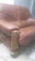 Холова гарнитура диван естествена кожа, снимка 1 - Дивани и мека мебел - 23192624