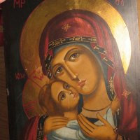 †Стара православна икона на Дева Мария, Света Богородица  - за зачатие и съхраняване, снимка 1 - Икони - 21027604