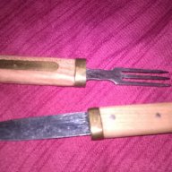 Стар комплект нож+вилица-25см-внос швеицария, снимка 11 - Антикварни и старинни предмети - 17682853