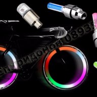 Светеща LED капачка за вентил на гума + ПОДАРЪК батерии, снимка 1 - Части за велосипеди - 13871280