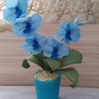 Цветя от хартия-орхидея, снимка 3 - Изкуствени цветя - 24675846