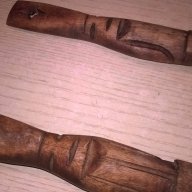 Перуански дървени прибори-резба-31х9см-внос швеицария, снимка 8 - Антикварни и старинни предмети - 17629408
