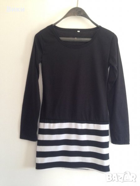Черно и бяло блуза туника, снимка 1