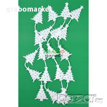 Комплект от 4бр коледна декорация за прозорец - гирлянд. Гирляндът се състои от 5бр елхички , снимка 1