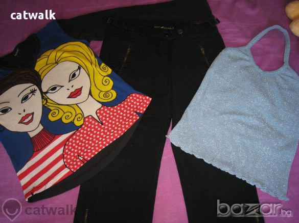 Готин сет от черен панталон, потниче и блузка Мадонна, снимка 1