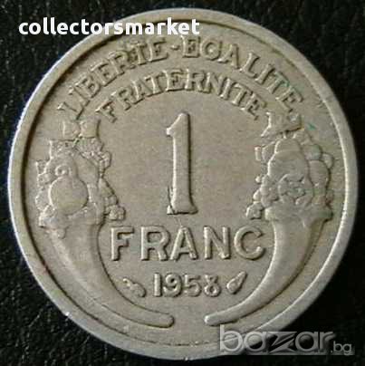 1 франк 1958, Франция, снимка 1