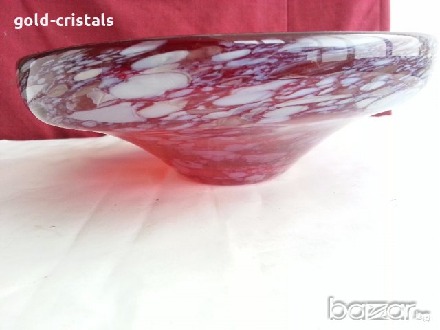 Кристална червена купа, снимка 6 - Антикварни и старинни предмети - 20026744