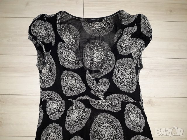 Черна ефирна рокля с къс ръкав марка Sinequanone, снимка 2 - Рокли - 24023625