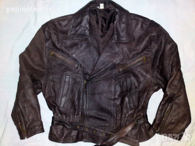 Дамско Кожено Яке Рокерско Мото Асиметрично закопчаване, снимка 7 - Якета - 25696700
