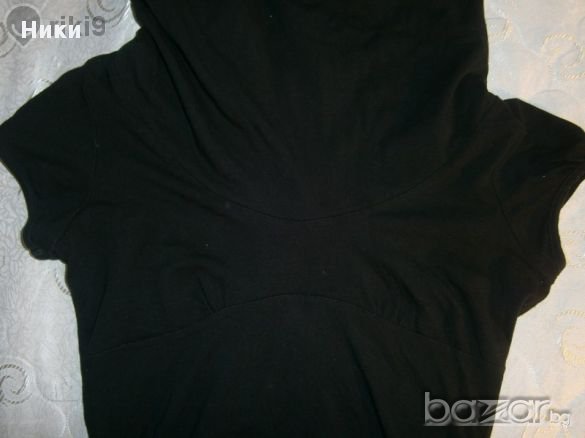 Черна блуза Kenvelo Кенвело М размер с поло яка, снимка 3 - Тениски - 11186163