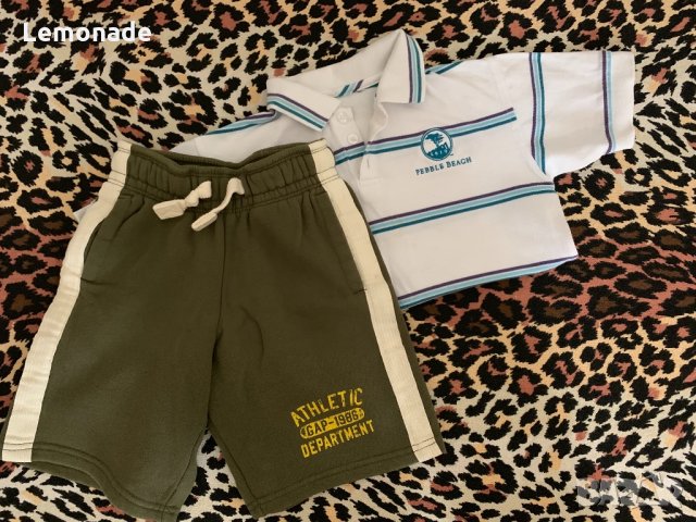 Детски лот - тениска и къси панталони на GAP за 4 г, снимка 1 - Детски къси панталони - 25957494