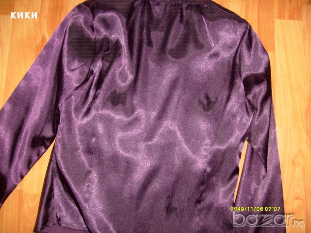 Дамска лилава сатенена риза -НОВА, снимка 3 - Ризи - 11191363