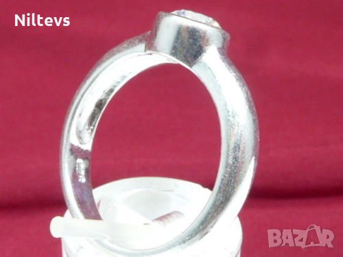 Масивен сребърен пръстен 925 с Циркон, снимка 5 - Пръстени - 23584772