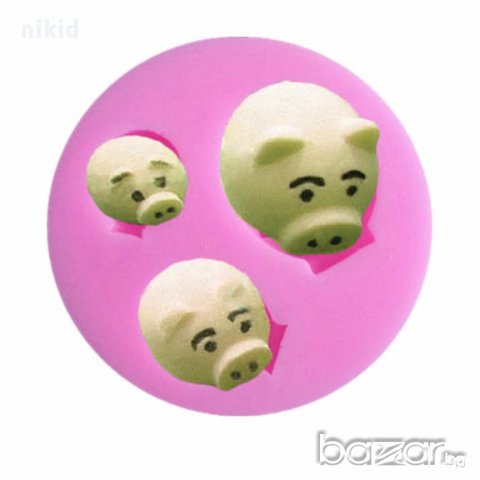 3 те прасенца прасета прасе силиконов молд форма декорация и украса торта фондан шоколад мъфини