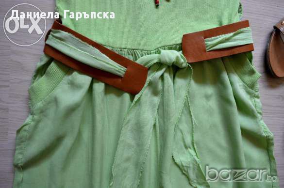ЗЕЛЕН летен гащеризон  - М размер , снимка 3 - Панталони - 11503215