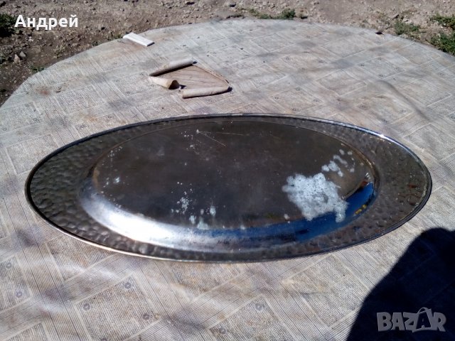 Стар месингов поднос, снимка 6 - Антикварни и старинни предмети - 22690903