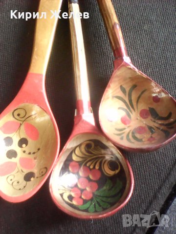 Стари дървени лажички 4948 , снимка 2 - Антикварни и старинни предмети - 24042646