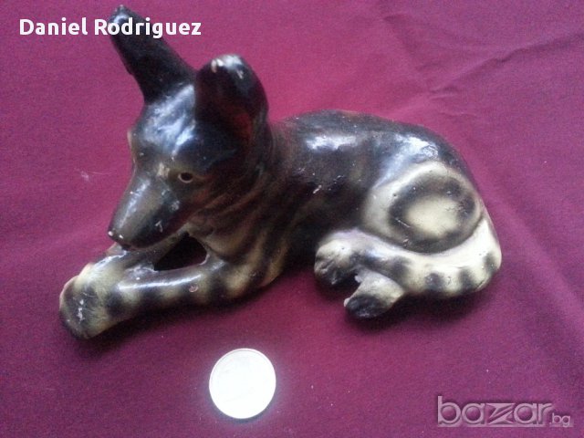 Стара Българска Керамична Статуетка Чакал, снимка 3 - Антикварни и старинни предмети - 16361016