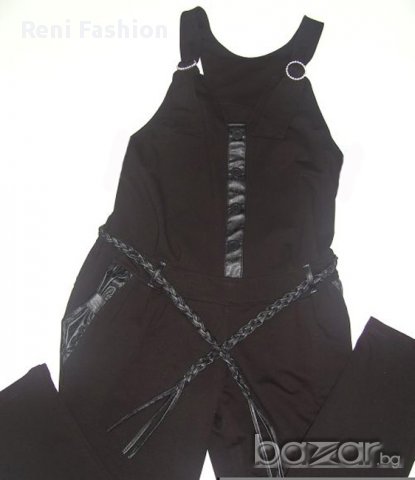 Гащеризон за макси дами и бременни 034 в черно , снимка 2 - Дрехи за бременни - 9276649