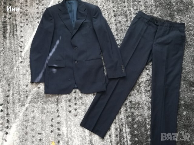 Тъмно син костюм на райе Apolon, снимка 4 - Костюми - 23855516