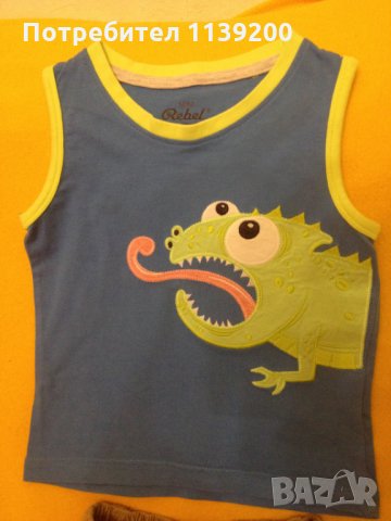 2-3г. бежови джинси и нов потник с хамелеон, снимка 2 - Детски панталони и дънки - 22851067