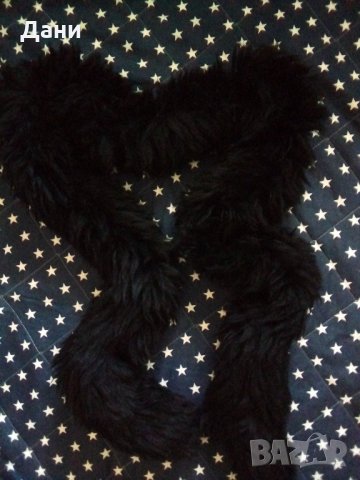  Шал от естествена кожа с  косъм 180 см. , снимка 2 - Шапки - 23213179