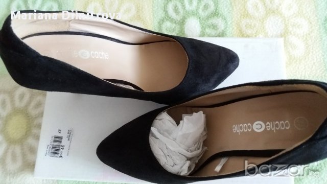 Велурени черни дамски обувки, снимка 4 - Дамски ежедневни обувки - 14662978