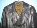 Винтидж мъжко манто / кардиган в кафяво / естествена кожа , снимка 11