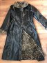 Кожено палто/ манто - черно с леопардов принт, снимка 8