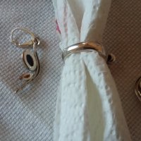 Сребърни обеци с кехлибар  , снимка 2 - Бижутерийни комплекти - 26153607