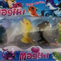 Magiki Маджики 4 рибки делфини пластмасови фигурки PVC за игра и украса торта топер играчки , снимка 1 - Фигурки - 24698109