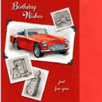 Картичка с количка за Рожден ден с плик (различни цветове), снимка 4 - Други - 22687264