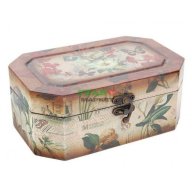 Комплект от 2бр. дървени кутии с цветен принт - цветя, снимка 2 - Декорация за дома - 15763564