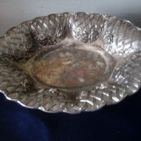 посребрена метална купа, фруктиера арт деко, снимка 1 - Антикварни и старинни предмети - 21103263