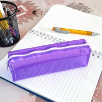 Прозрачен ученически несесер за моливи неонови цветове малък, снимка 6 - Ученически пособия, канцеларски материали - 26199003