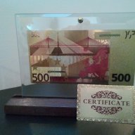 Сувенири банкноти 100 златни долара в стъклена поставка и масивно дърво + Сертификат, снимка 10 - Нумизматика и бонистика - 8641322